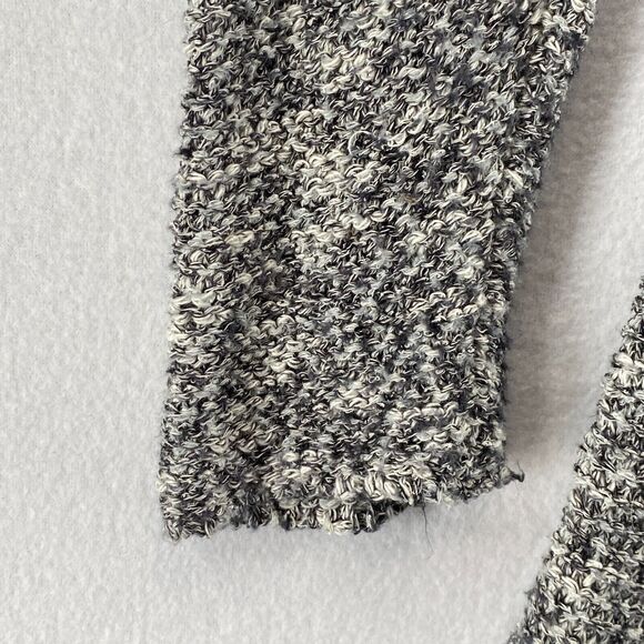 EILEEN FISHER Cardigan M Cotton Blend Marled Shawl Open Front Long Sleeve Gray - Picture 6 of 15